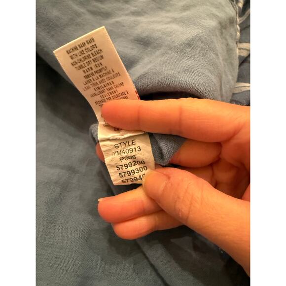 Lucky Brand Men's Blue Stripe Casual Long Sleeve Button Down Shirt Size Medium - Picture 6 of 9